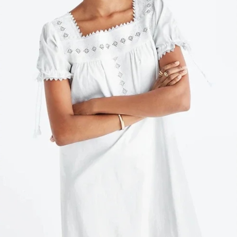 Madewell Dress White Eyelet Shift Sz XS